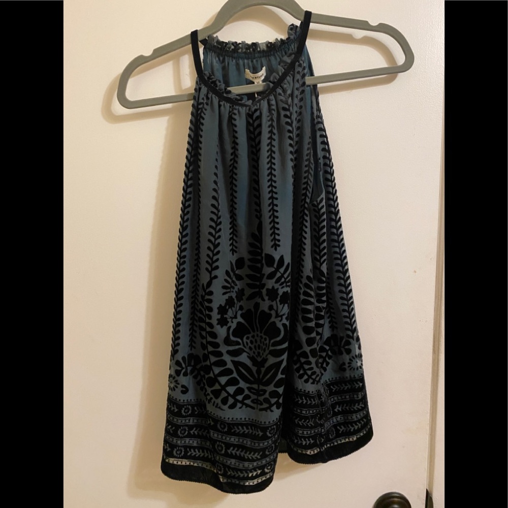 New with Tags! Emerald Green and Black Velvet Max Studio Sleeveless Blouse